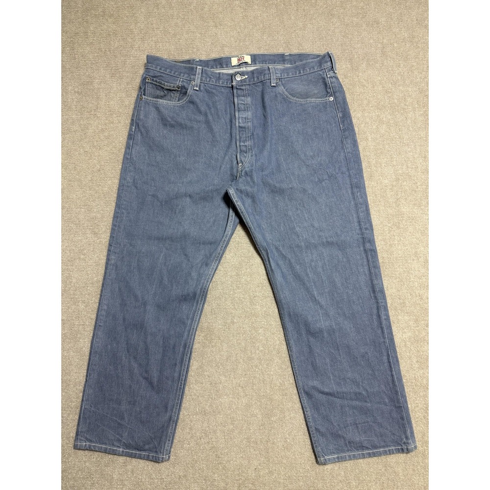 Levis 501 Jeans Mens 42x30 Blue Denim Straight Leg Button Fly Made Mexico